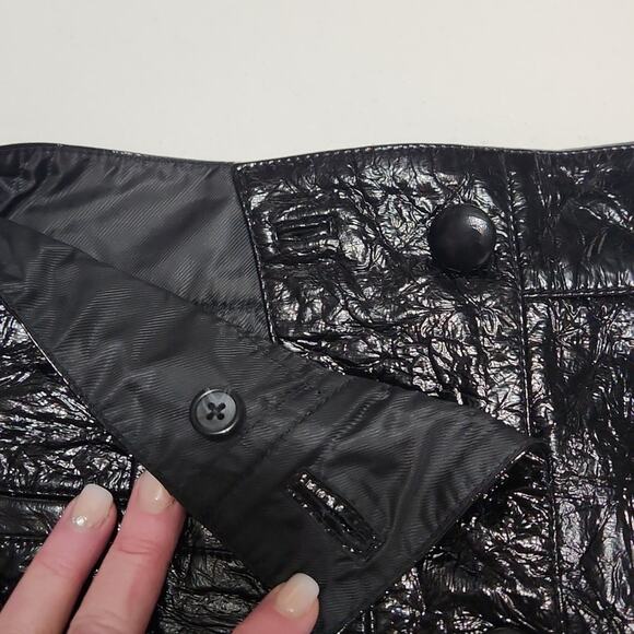 7 For All Man Kind Womens Black Leather Button Down Mini Skirt Size XS NWT $495 - Picture 9 of 16